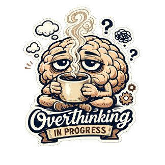 Funny Overthinking In Progress T-Shirt | Relatable Postcard