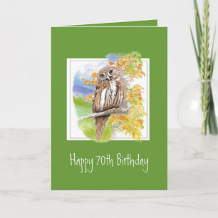 Funny Owl 70th Birthday Getting Older Card