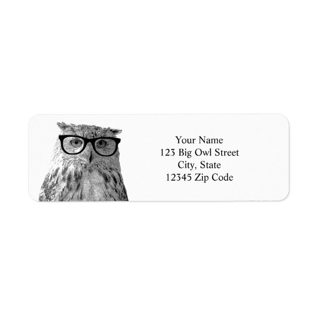Funny owl address labels (Front)