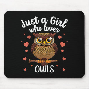 Funny Owl Art For Girls Women Kids Youth Teen Bird Mouse Pad