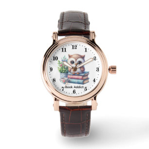 Funny owl book addict customizable watch