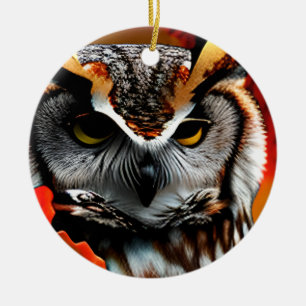 Funny Owl Christmas Pun  Ceramic Ornament