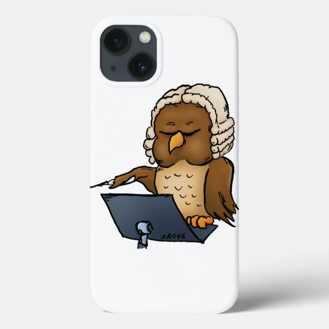 Funny Owl Conductor Cartoon Case-Mate iPhone Case (Back)
