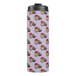 Funny Owl Easter Egg Hunt Pattern Thermal Tumbler