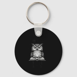 Funny owl quote wisdom humour reading lovers keychain