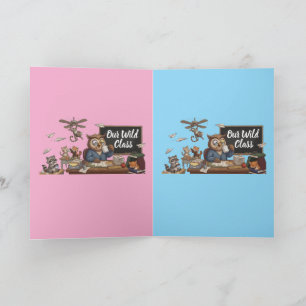 Funny Owl Teacher Chaos - Whimsical Forest Animals Card