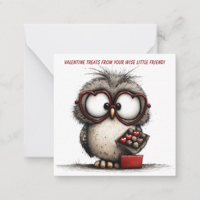Funny Owl Valentine Card (Front)