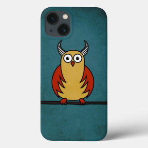 Funny Owl With Horns Protective iPhone 13 Case