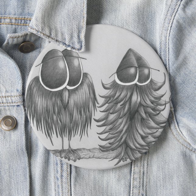Funny Owls 6 Inch Round Button (In Situ)