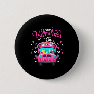 Funny Owls School Bus Driver Happy Valentines Day 2 Inch Round Button