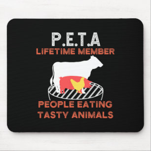 Funny P.e.t.a People Eating Tasty Animals Bbq Love Mouse Pad