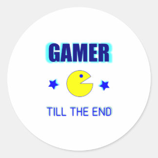 Funny Pac-Man Gamer Until the End - Retro Gaming S Classic Round Sticker
