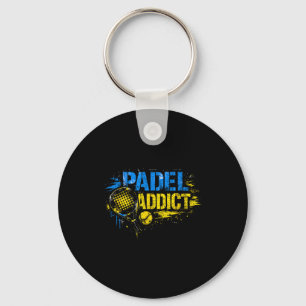 Funny padel addict quote keychain