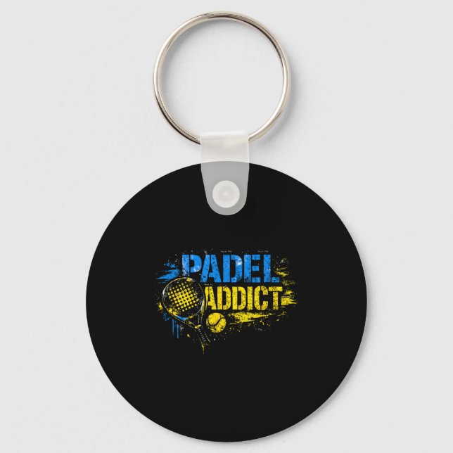 Funny padel addict quote  keychain (Front)