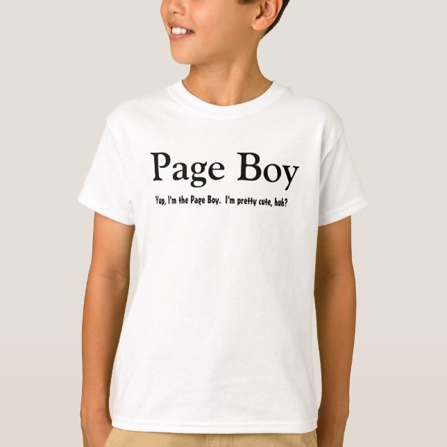 Funny Page Boy Customizable Wedding Party Shirt (Front)
