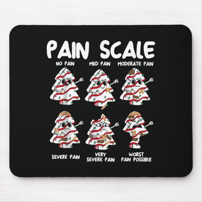 Funny Pain Scale Christmas Nurse Xmas Tree Cakes P Mouse Pad (Front)