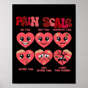 Funny Pain Scale Valentines Day Nurse Pain Essment Poster