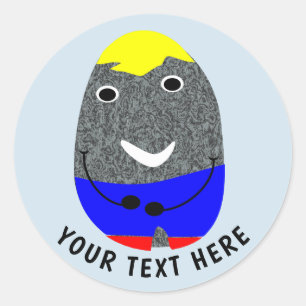 Funny Painted Rock Guys Cute Classic Round Sticker