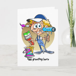 Funny painter and decorator personalized card