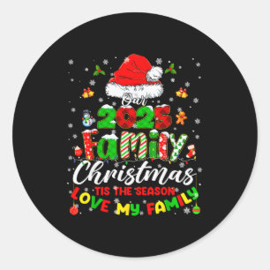 Funny Pajamas Outfit Family Matching Christmas 202 Classic Round Sticker