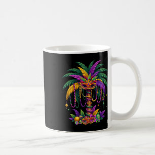 Funny Palm Tree And Beads Mardi Gras Hawaiian Trop Coffee Mug
