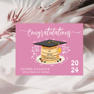 Funny Pancake Graduation   Custom College Congrats Card