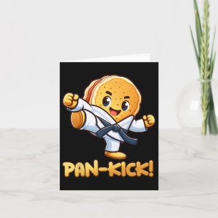 Funny Pancake Pan Karate Taekwondo Kick Boys Girl  Card