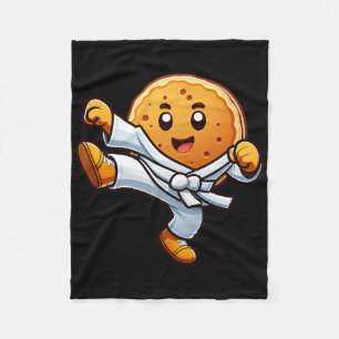 Funny Pancake Pan Karate Taekwondo Kick Boys Girl Fleece Blanket