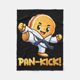 Funny Pancake Pan Karate Taekwondo Kick Boys Girl  Fleece Blanket