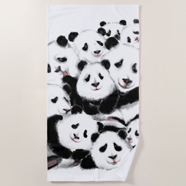 Funny Panda Beach Towel (Front)