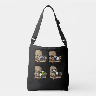 Funny Panda Bear Book Reading Animal Crossbody Bag