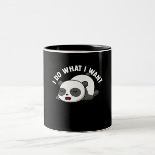 Funny Panda Bear Cute Panda I Do What i Want Two-Tone Coffee Mug