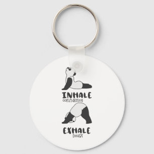 Funny Panda Bear Inhale Exhale Panda Yoga Keychain