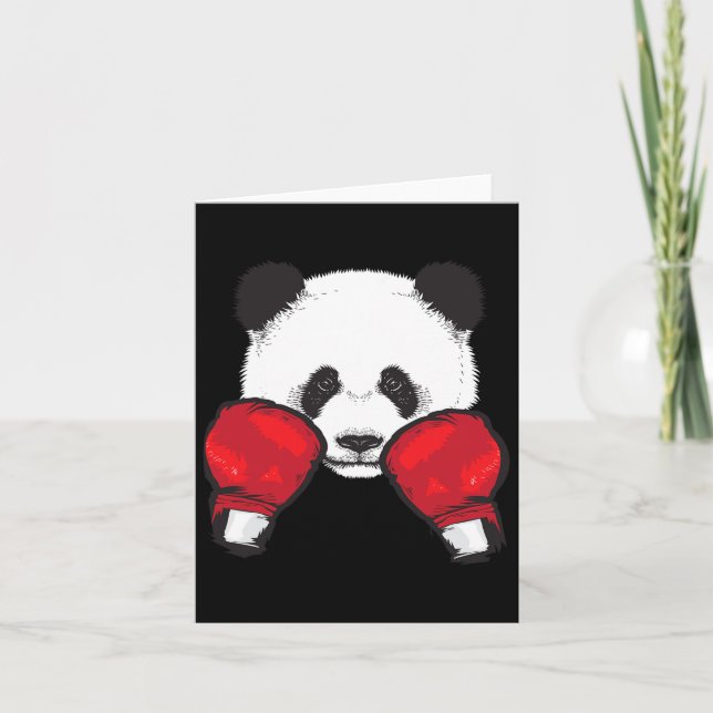 Funny Panda Boxing Cool Animal Lover Gloves Boxer  Card (Front)