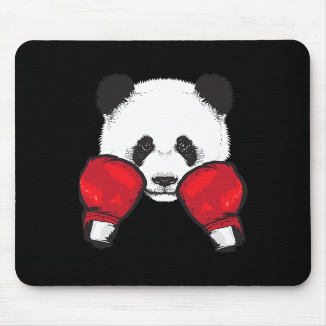 Funny Panda Boxing Cool Animal Lover Gloves Boxer  Mouse Pad (Front)