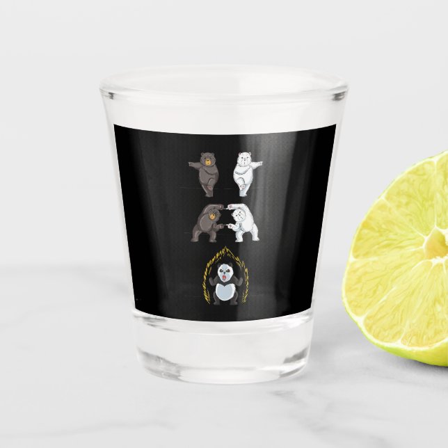 Funny Panda Cute Polar Bear Animal Lover Shot Glass (Front)