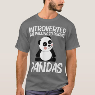 Funny Panda Design For Men Women Black White Bear  T-Shirt