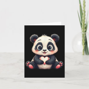 Funny Panda Love Heart Giant Bear Pandas Lover Men Card