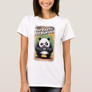 Funny Panda making Farts on a black T-Shirt