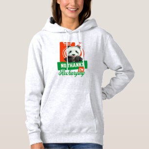 Funny Panda Recharging Introvert Battery Design Hoodie