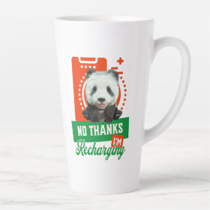 Funny Panda Recharging Introvert Battery Design Latte Mug