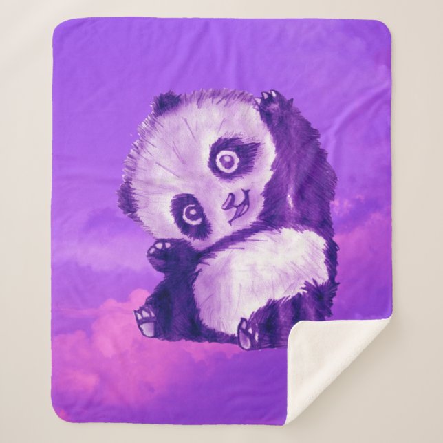 Funny Panda Sherpa Blanket (Front)