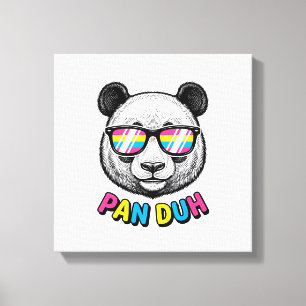 Funny Panda Sunglasses Vintage Engraving Shirt Des Canvas Print