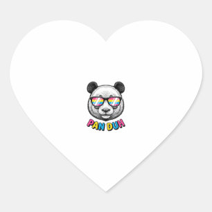 Funny Panda Sunglasses Vintage Engraving Shirt Des Heart Sticker