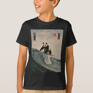 Funny Panda Surfing Saying Japanese Wave Meme Humo T-Shirt