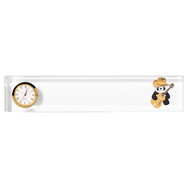 Funny panda with guitar nameplate (Front)