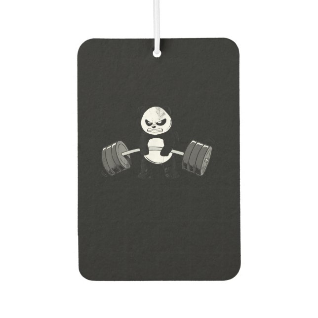 Funny Panda Workout  Kitten Gym Deadlift Power Air Freshener (Front)