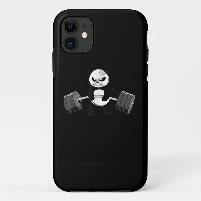 Funny Panda Workout  Kitten Gym Deadlift Power Case-Mate iPhone Case (Back)