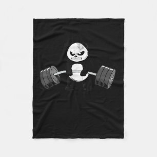 Funny Panda Workout Kitten Gym Deadlift Power Fleece Blanket