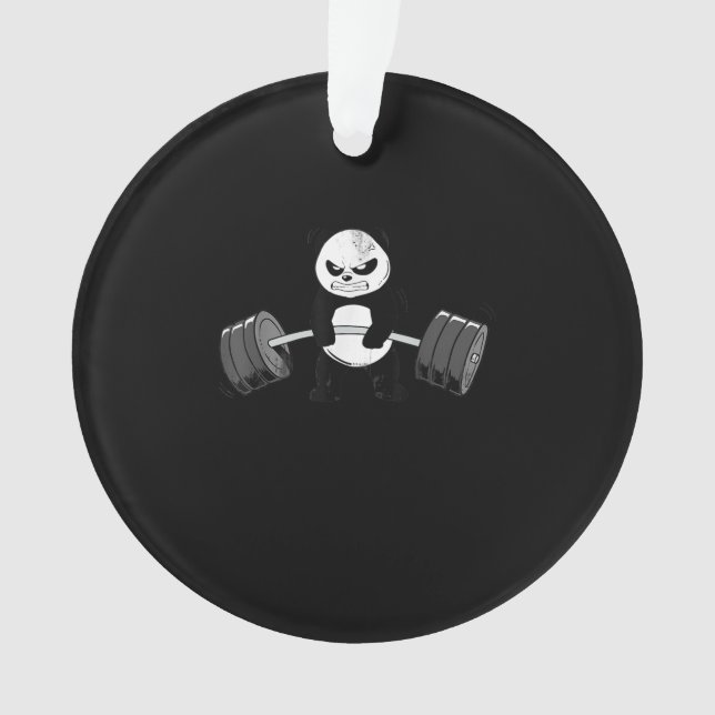 Funny Panda Workout  Kitten Gym Deadlift Power Ornament (Front)